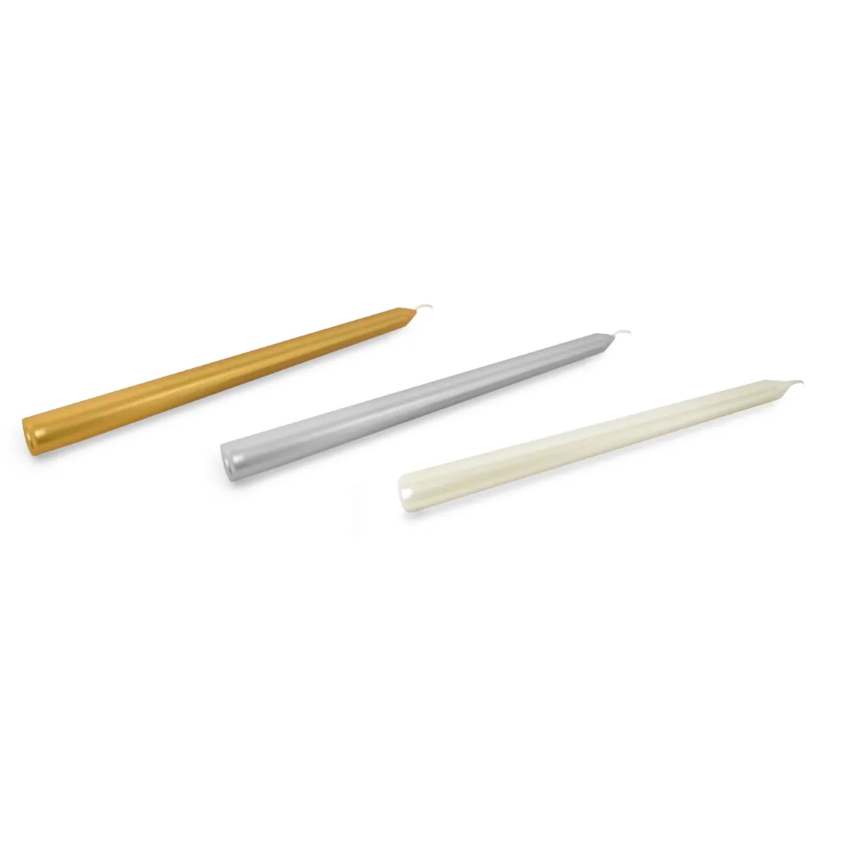 Pearl Colour Candle (25 cm) | Gold • Ivory • Silver