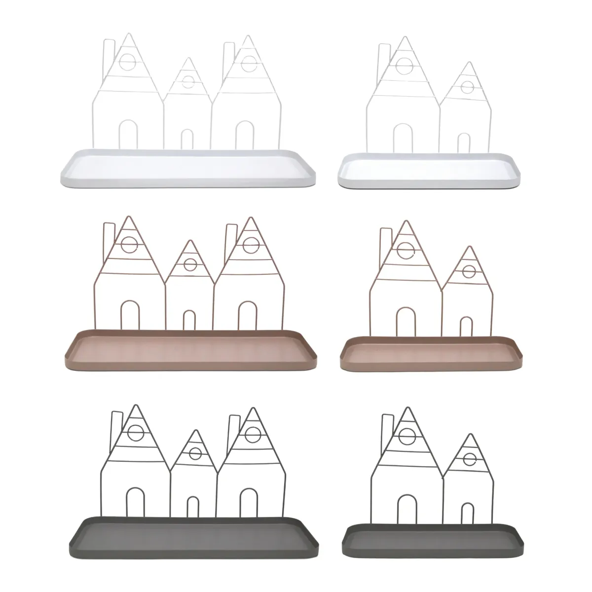 Metal Tray With House Decoration – Decorative House‑Style Serving Tray