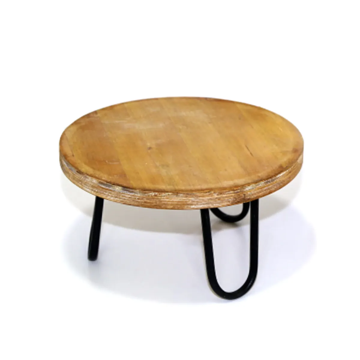 Round Stool with Metal Legs | Modern Industrial Accent Seat