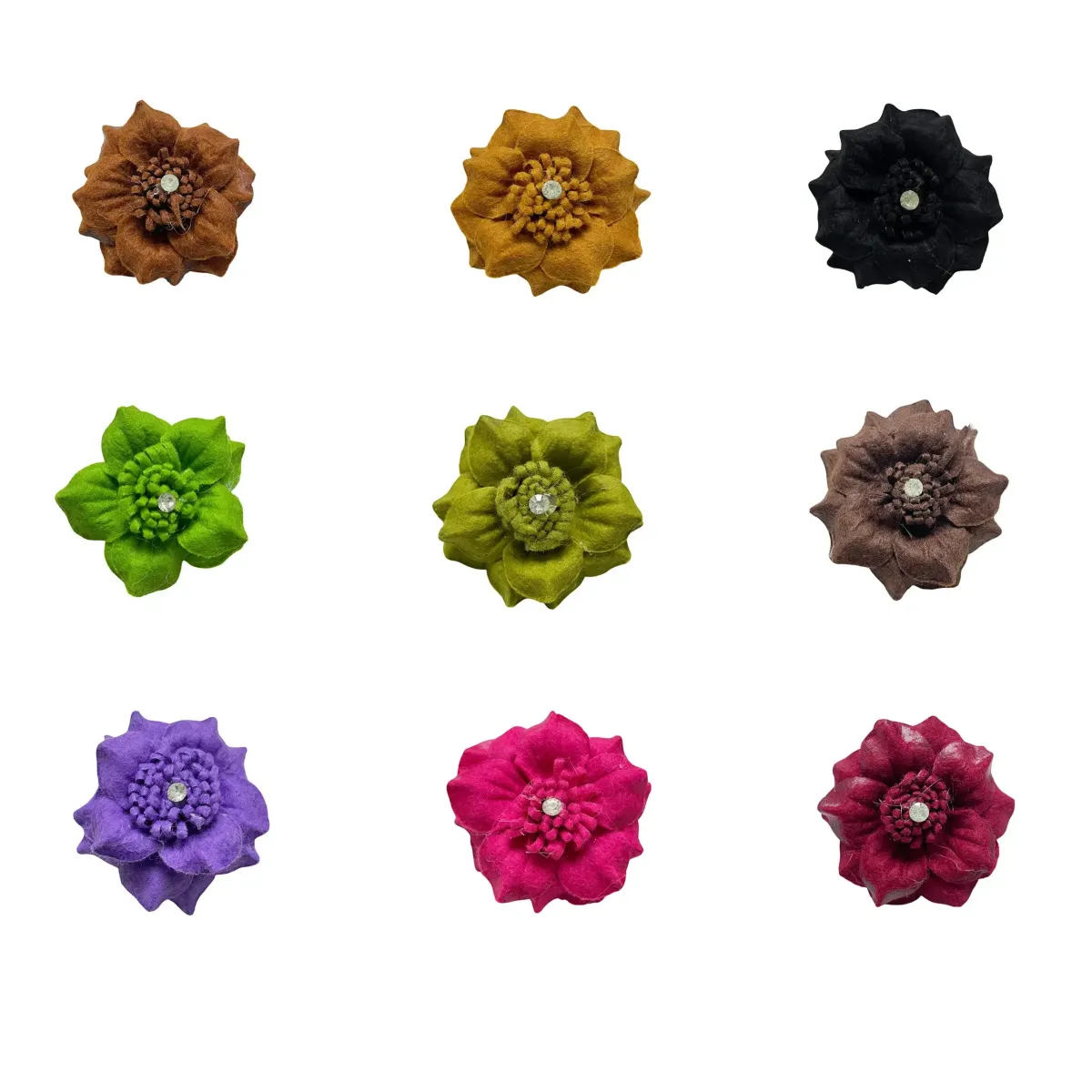 Velvet Jewel Flowers Motif Decorative Floral Accent