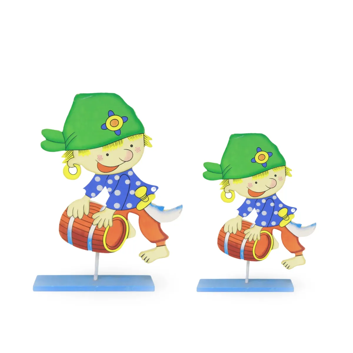 Pirate Rolling‑Stand Wooden Decoration – Nautical Accent