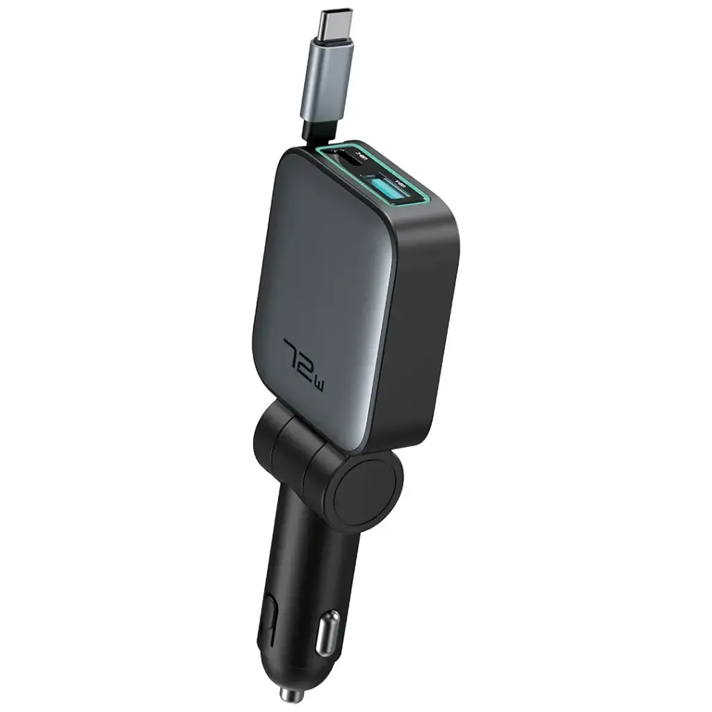 Green Lion Retractable 72W Car Charger PD 45W
