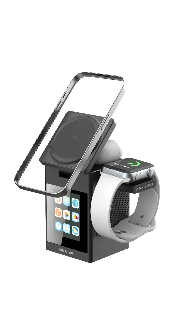 Green Lion Smart Station Pro LCD Display Wireless Charger with Speaker