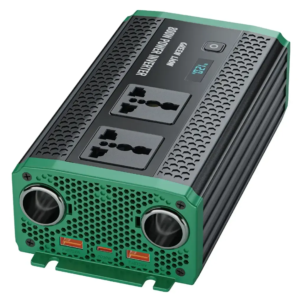 Green Lion GC-350 Car Inverter 800W Power DC 12V – 2 AC Sockets  PD30W