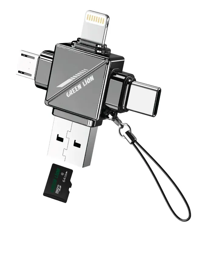 Green Lion 4 in1 TF Card Reader – Micro SD Cards