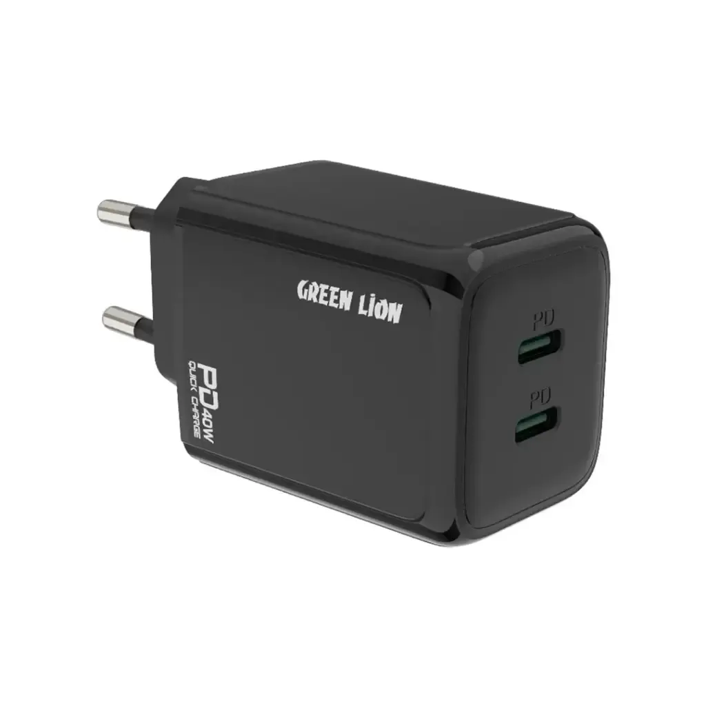 Green Lion 40W Dual PD Wall Charger With USB-C To Lightening Cable 1M EU