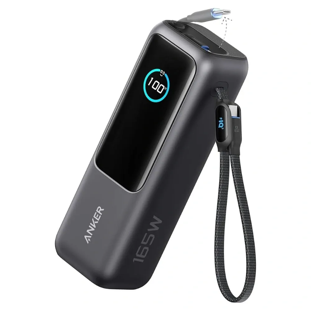 Anker Laptop Power Bank (25K, 165W, Built-In and Retractable Cables)
