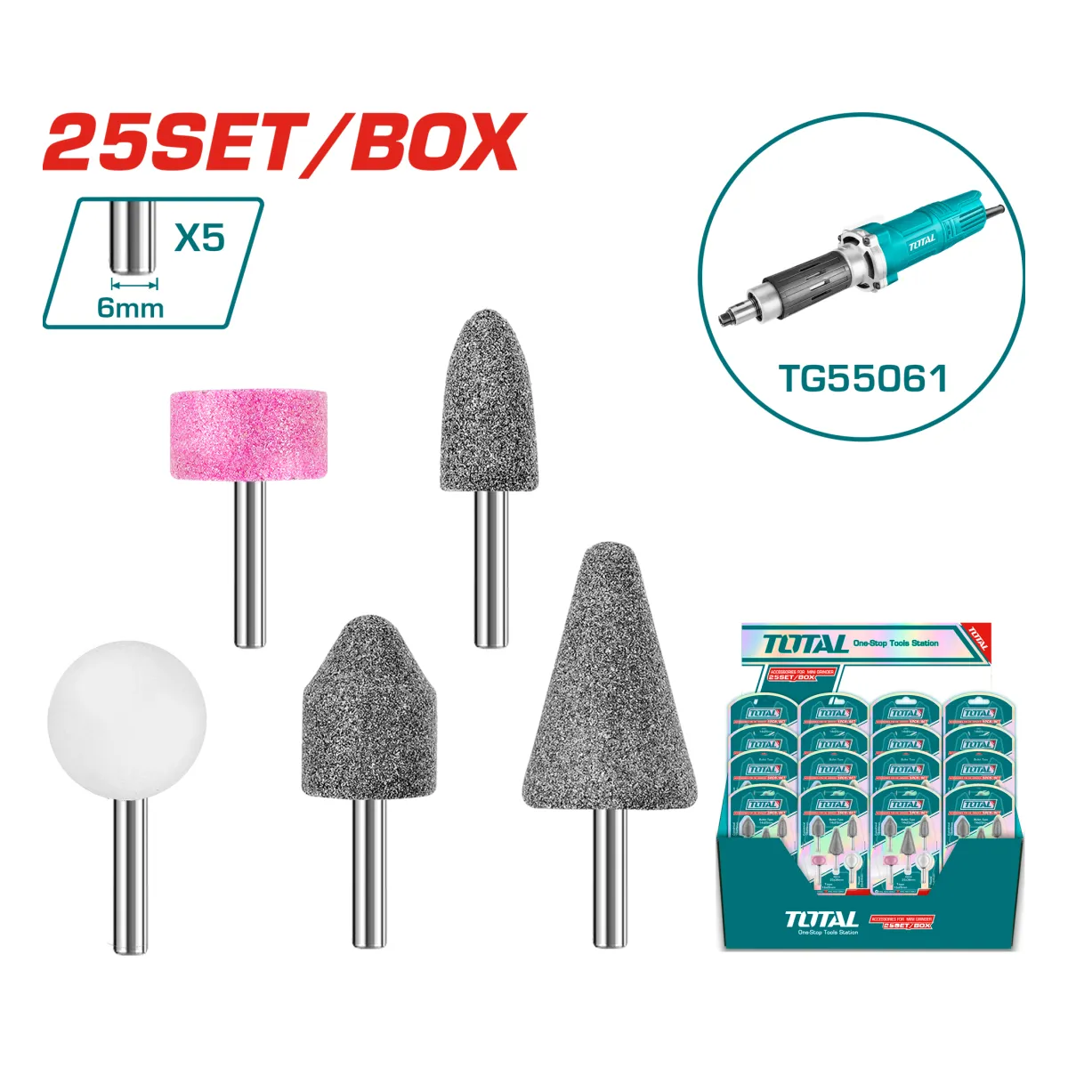 Total TAKB0502 6mm Die Grinder Accessories