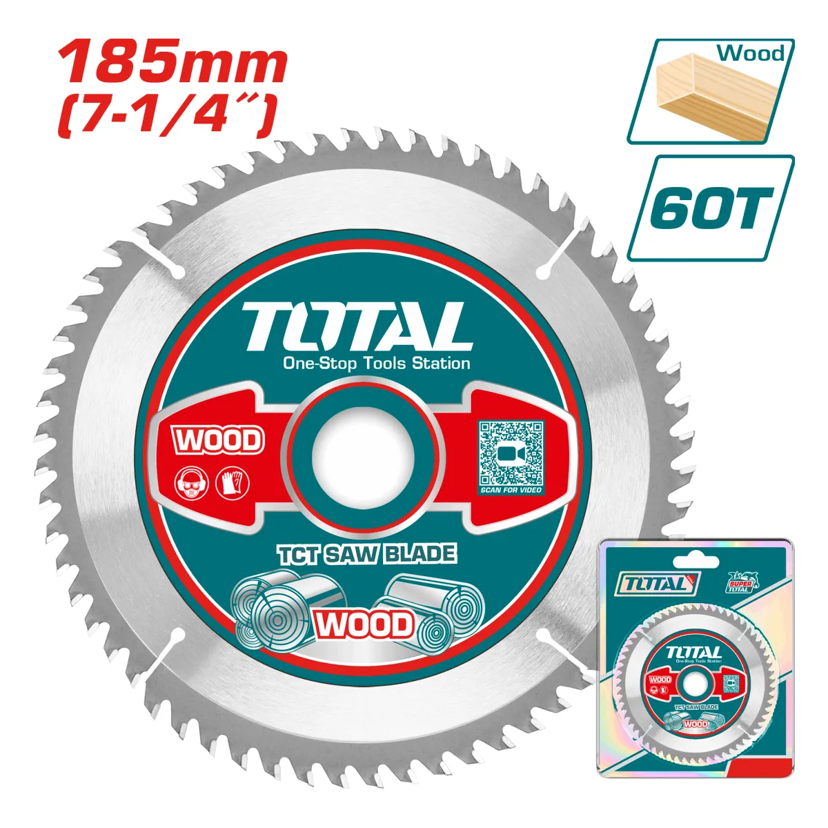 Total TAC231413 185mm 60T Wood Saw Blade