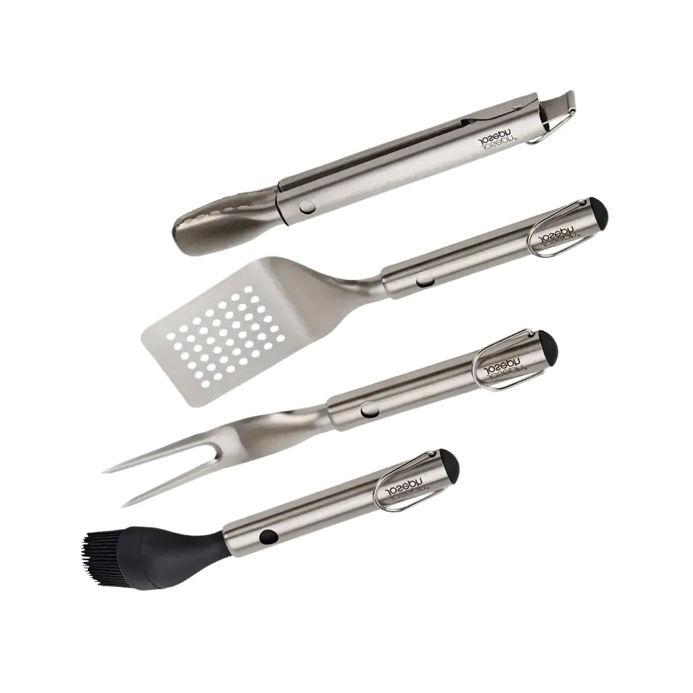 Joseph Joseph GrillOut 4-Piece Stainless-Steel BBQ Utensil Set with Storage Case