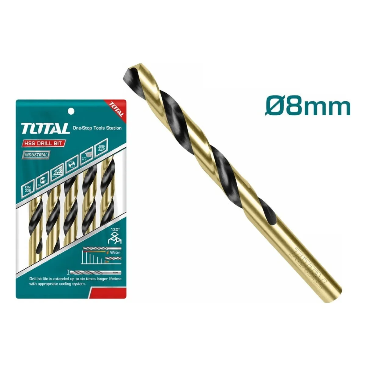 Total TAC100803 8mm HSS Drill Bit