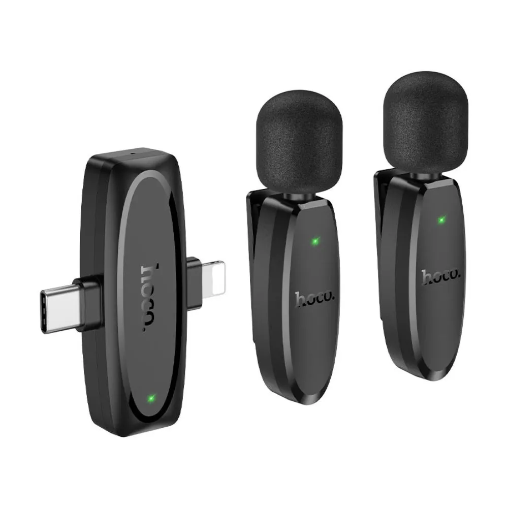 Hoco L15 Dual Wireless Microphone Clip-ON Lightning and USB-C