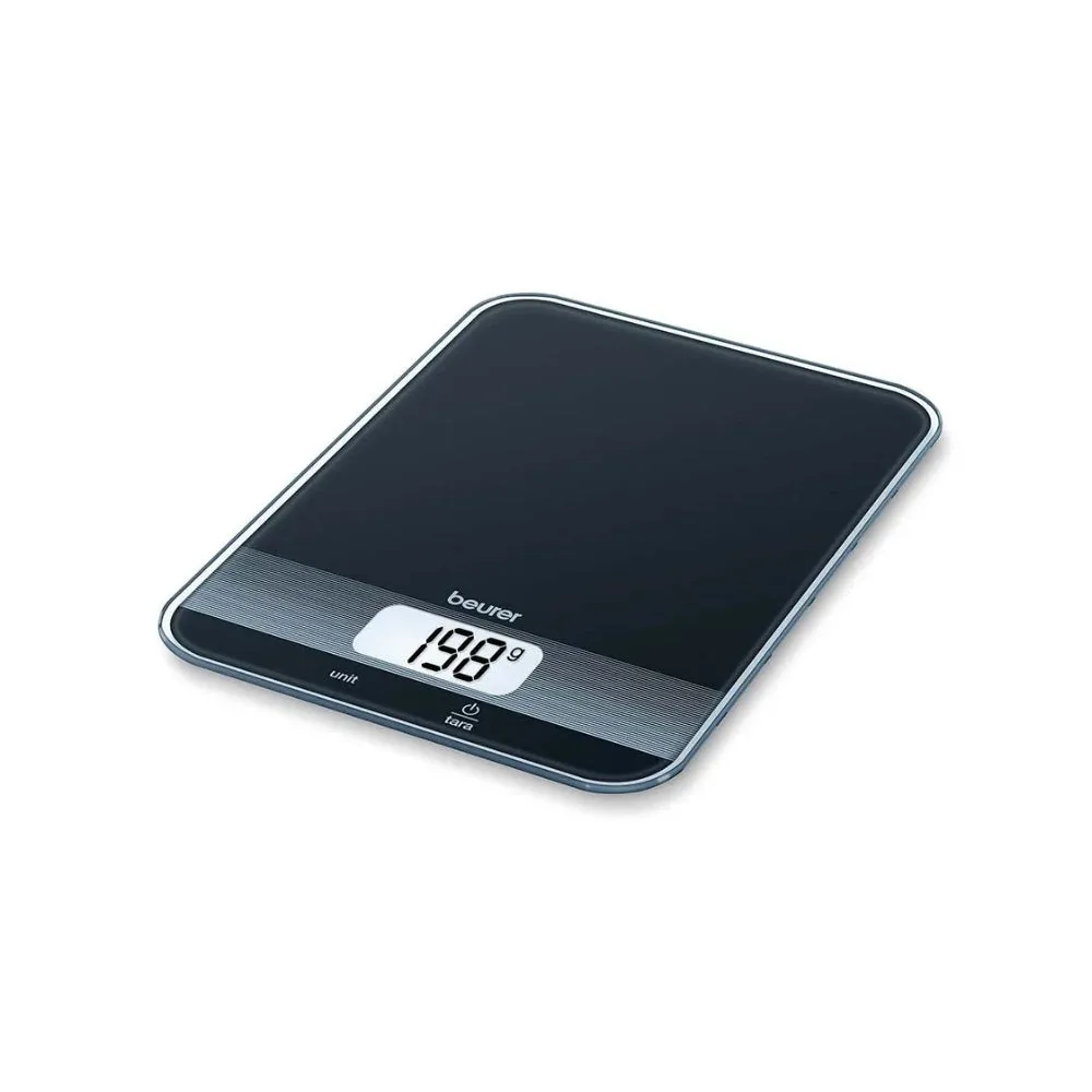 Beurer Digital Kitchen Scale in Black Glass