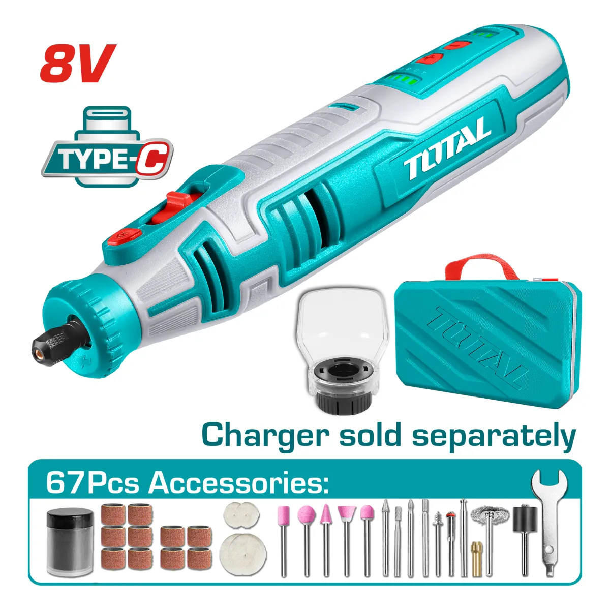 Total TMGLI0801 8V Cordless Mini Grinder