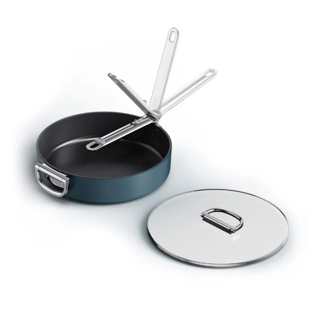 Joseph Joseph Space Folding Handle Ceramic Non-stick 28cm Blue Saute Pan & Lid