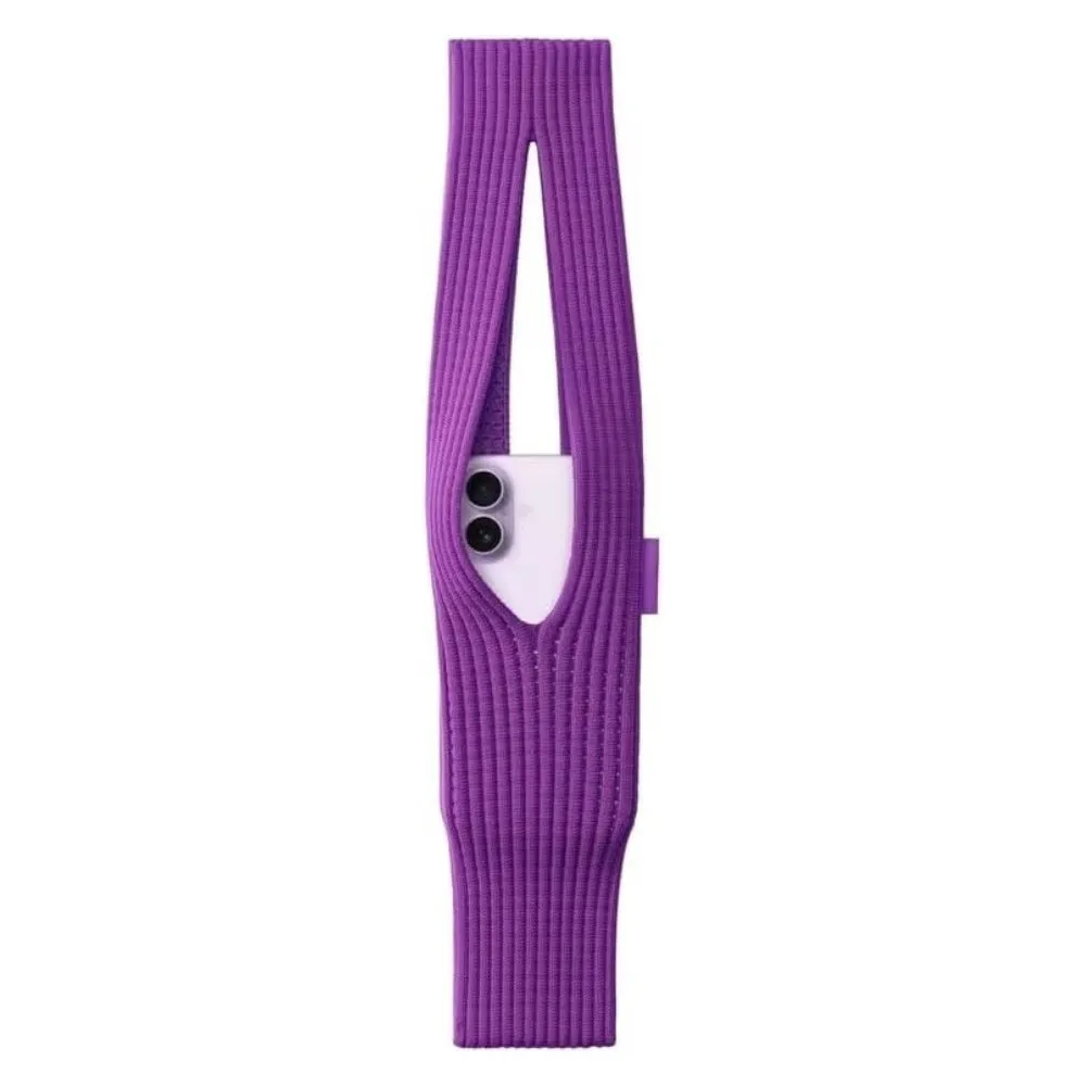Trendy Phone Pocket Pouch with Stretch Knit Material