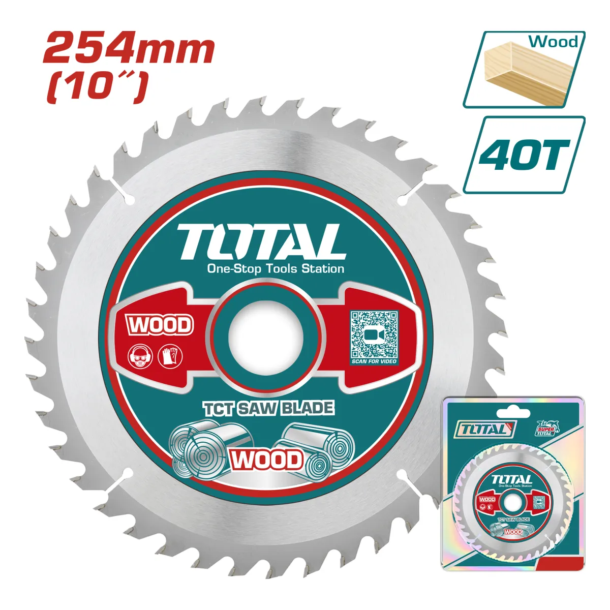 Total TAC231725 254mm 40T Wood Saw Blade