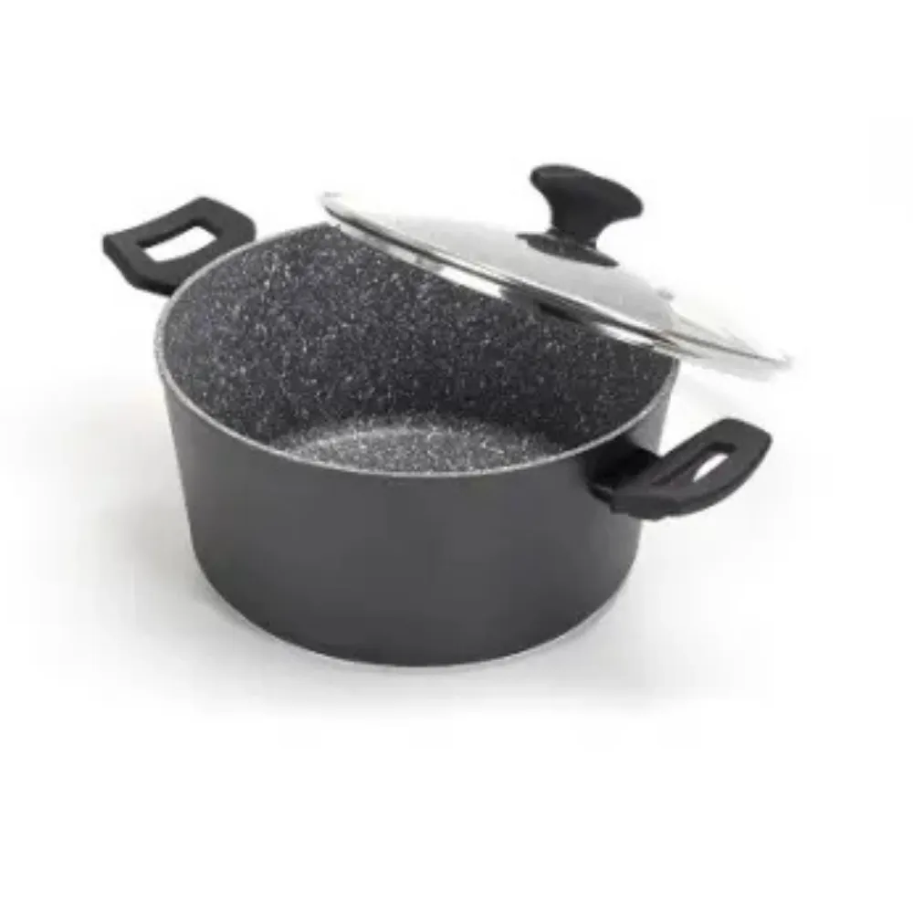 Zilan Granite Sauce Pan 28cm With Glass Lid Induction