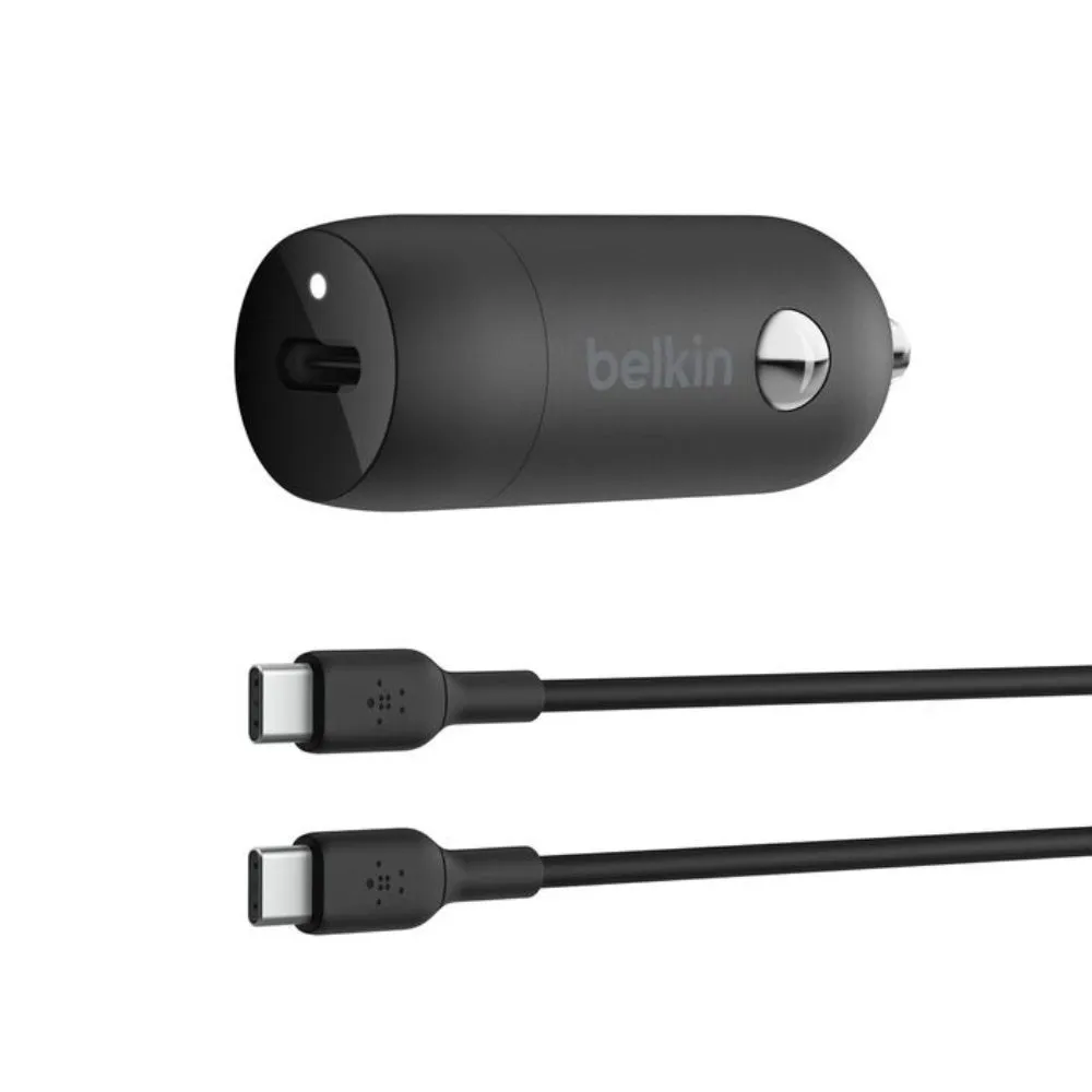 Belkin BoostCharge 30W USB-C Car Charger with USB-C Cable