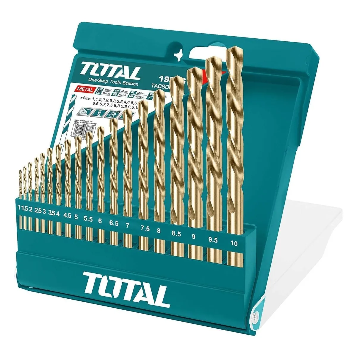 Total TACSD0195 HSS Drill Bits, 19pcs