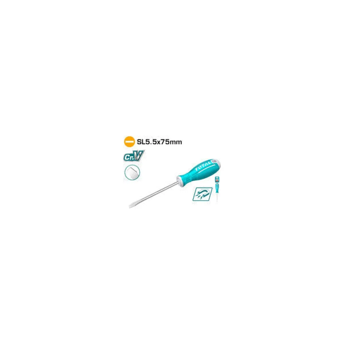Total TSDRSSL5075 SL5.5 x 75mm Slotted Screwdriver