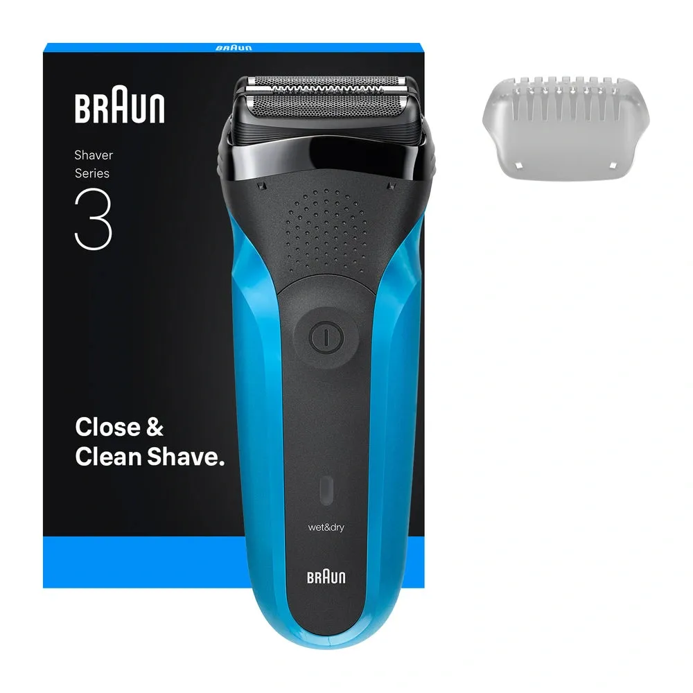 Braun Series 3 310 Wet & Dry Electric Shaver – Black/Blue