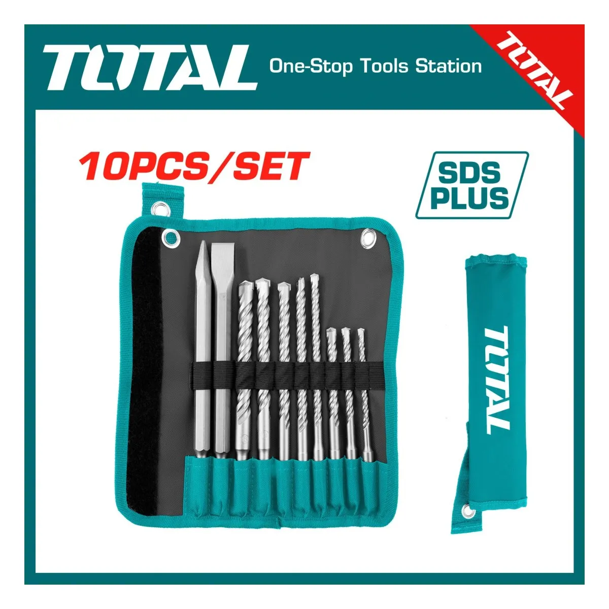 Total TACSD19101 SDS Plus Drill and Chisel Set, 10pcs