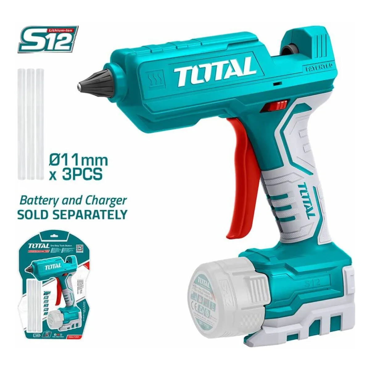 Total TGGLI1201 12V Cordless Glue Gun