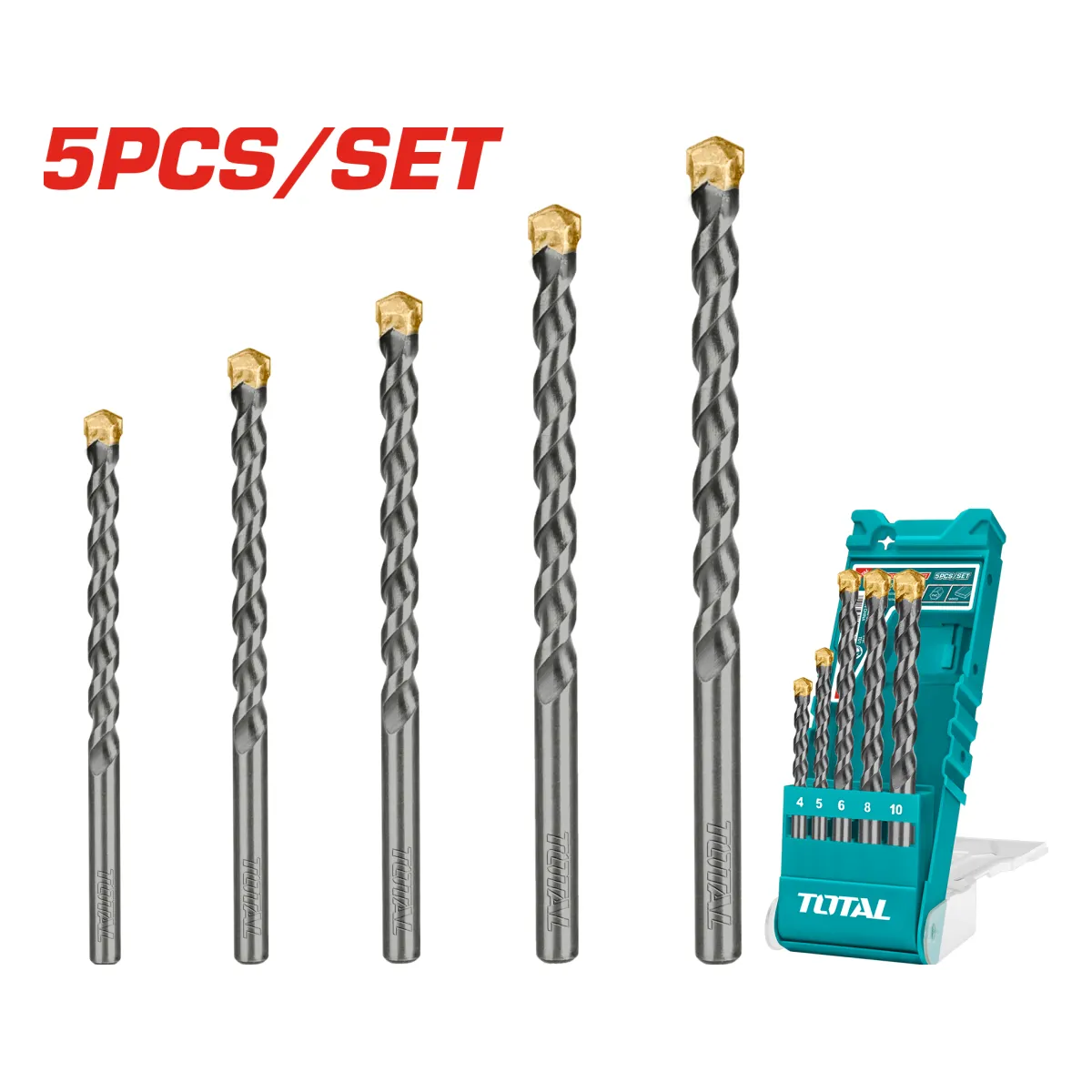 Total TACSD5051 Masonry Drill Bits, 5pcs