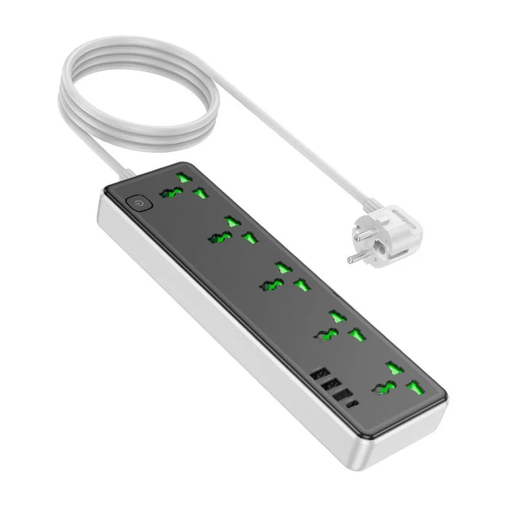Hoco Power Strip 5 Sockets With USB Outputs AC13A