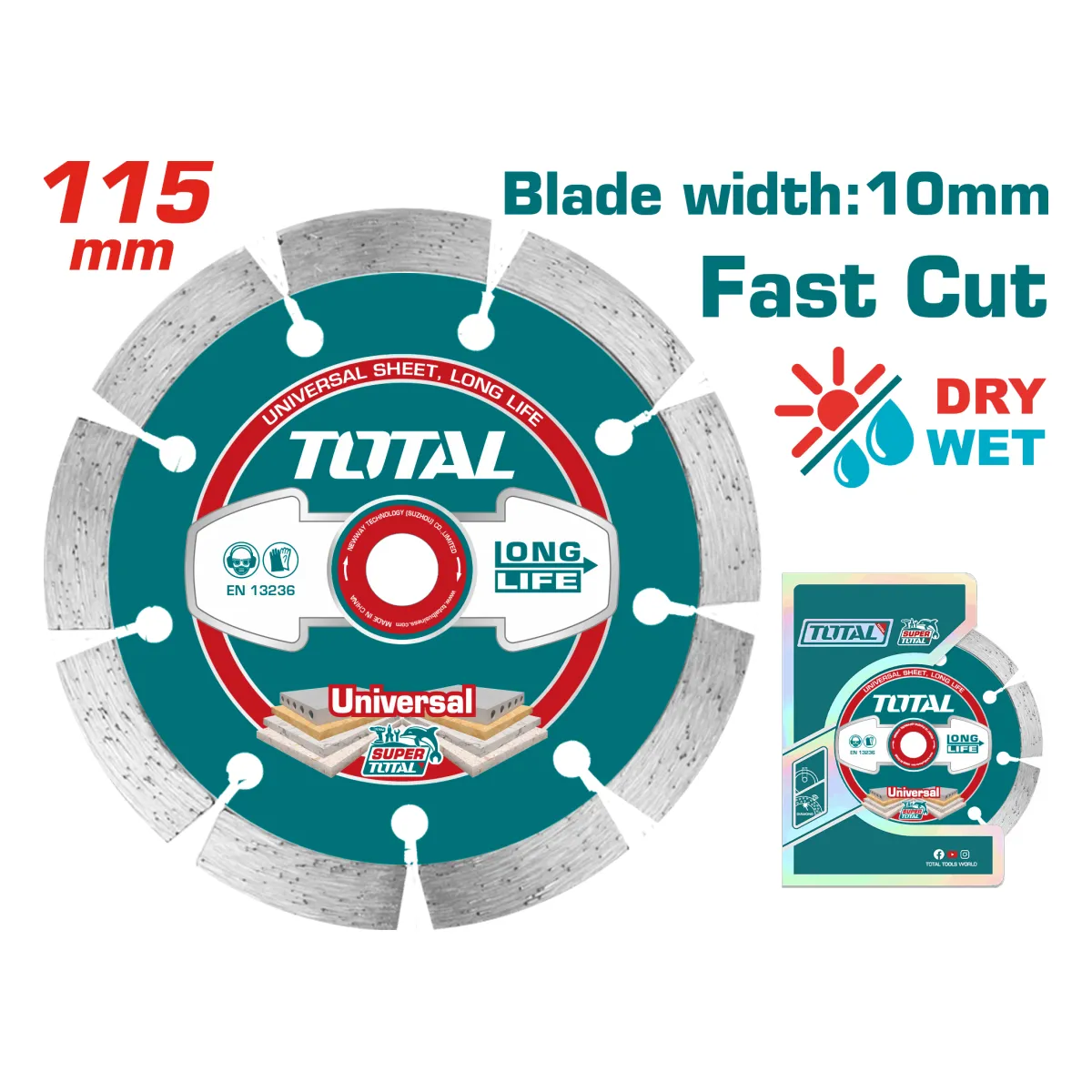 Total TAC2111153 115mm Diamond Cutting Disc