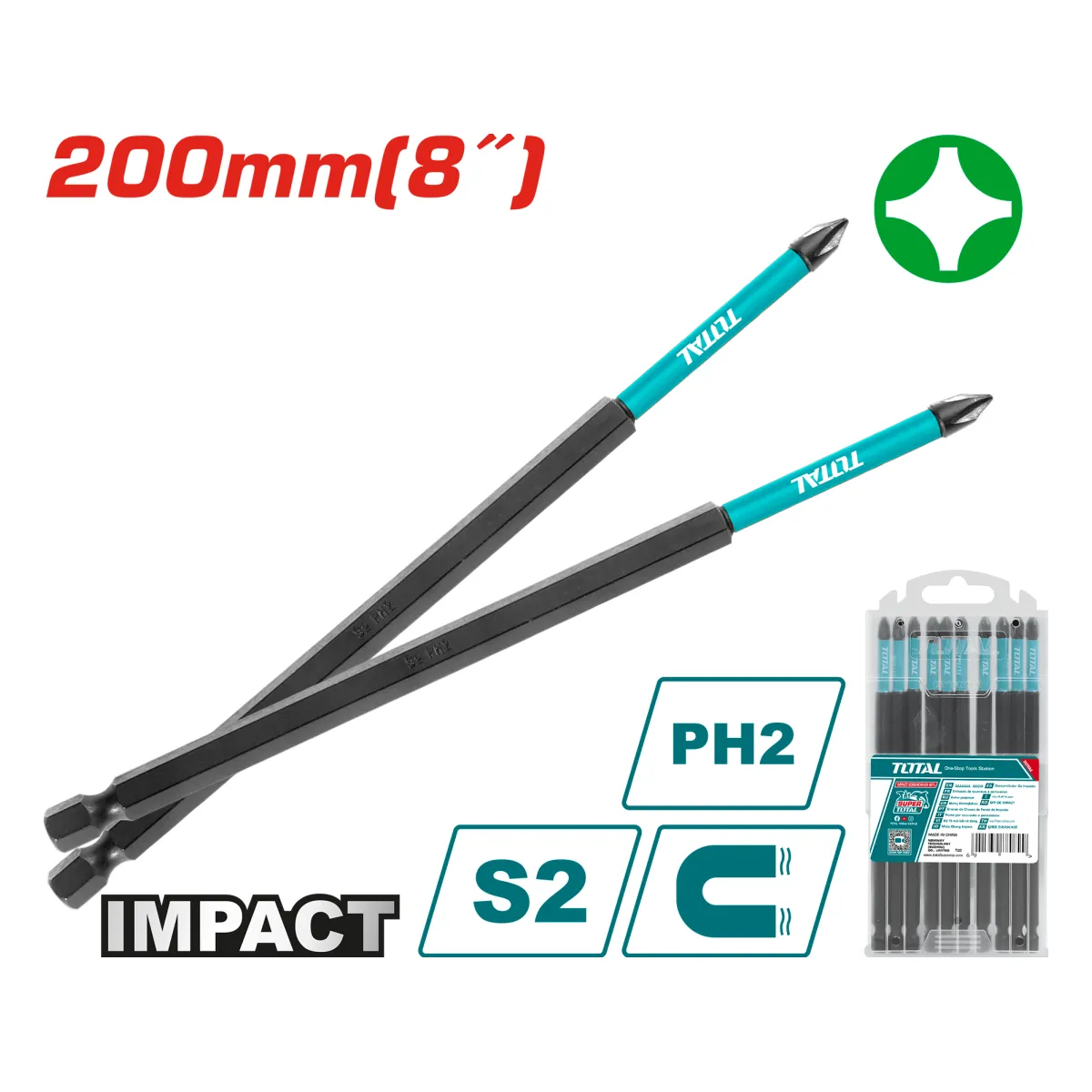Total TACIM16PH285 200mm Impact Screwdriver Bit