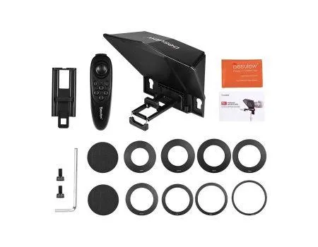 Bestview T2 Smartphone/Tablet/DSLR Teleprompter with Lens Adapter Ring & Bluetooth Control