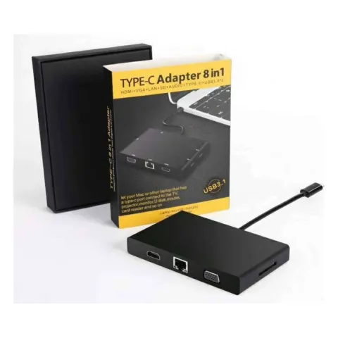 Type-c to 8 IN 1  (WITH LAN)