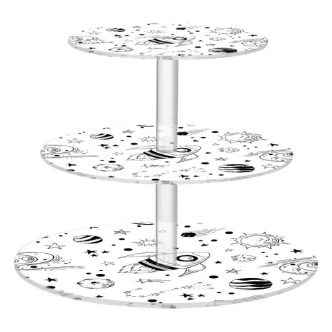 Spaceship 3 Tier Cupcake Stand Display