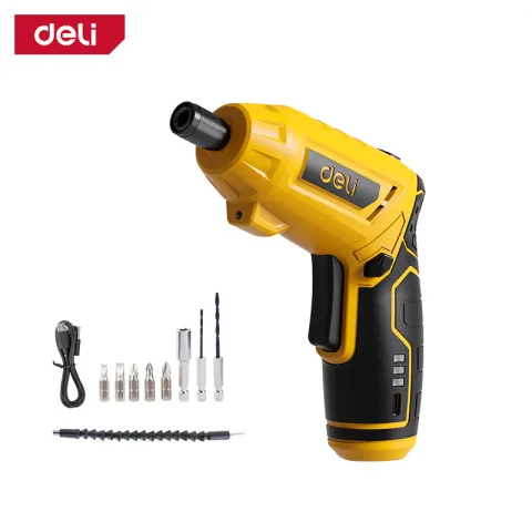 Deli 4V Lithium-ion Cordless Screwdriver 15pc Set - مفك بطارية قلم + شنطة + اكسسوار