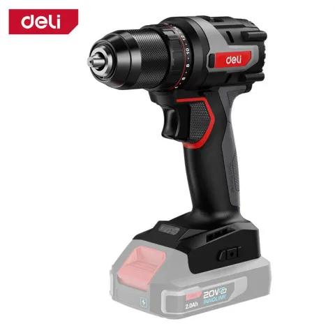 Deli 20V Brushless Motor Lithium-ion Cordless Drill Red Series (Tool Only) - مقدح بطارية صناعي