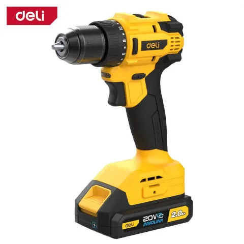 Deli 20V Brushless Cordless Drill - 2 x 2.0Ah Batteries - مقدح بطاريتين صناعي رجراج راس شد