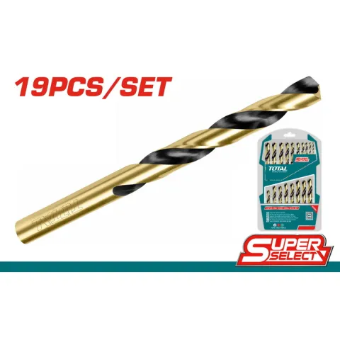 Total TAKSDB9195 HSS Drill Bits, 19pcs