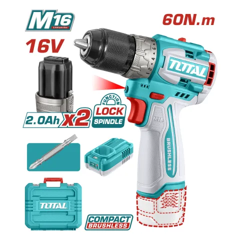 Total TDLI16682 16V Cordless Drill Kit