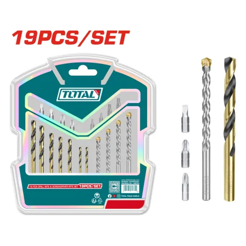 Total TACSDB1901 Drill and Screwdriver Bits, 19pcs
