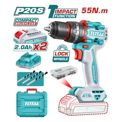 Total TIDLI20558 20V Impact Drill Kit