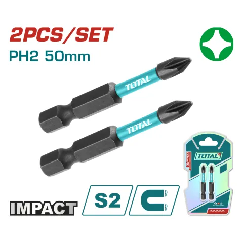 Total TACIM71PH250 50mm Impact Screwdriver Bits, 2pcs